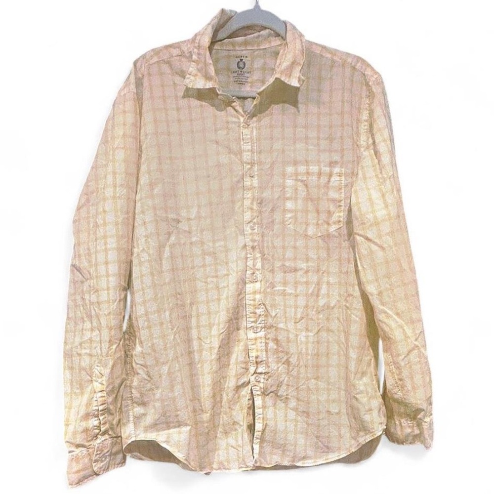 J. Crew Men's Light Beige Plaid Shirt